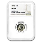1942 Mercury Dime MS-67 NGC