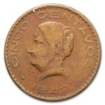 1942 Mexico Bronze 5 Centavos Avg Circ