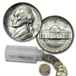 1942-S 35% Silver Wartime Jefferson Nickel Roll BU
