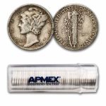 1942-S Mercury Dime 50-Coin Roll Avg Circ