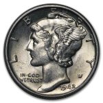1942-S Mercury Dime BU