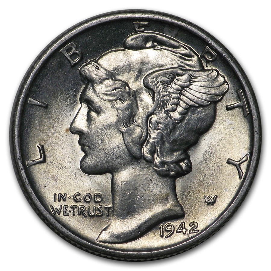 1942-S Mercury Dime BU