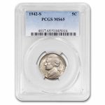 1942-S Silver Jefferson Nickel Type-II MS-65 PCGS