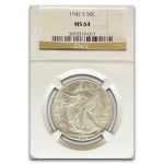 1942-S Walking Liberty Half Dollar MS-64 NGC