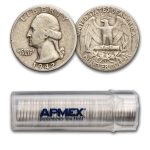 1942-S Washington Quarter 40-Coin Roll Avg Circ