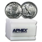 1942 Walking Liberty Half Dollar 20-Coin Roll BU