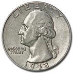 1942 Washington Quarter AU