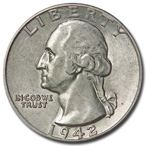 1942 Washington Quarter AU