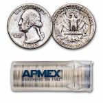 1943-D Washington Quarter 40-Coin Roll Avg Circ