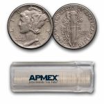1943 Mercury Dime 50-Coin Roll Avg Circ