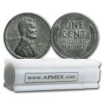 1943-P-D-S Lincoln Steel Cent 50-Coin Roll Avg Circ