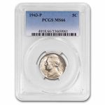 1943-P Jefferson Nickel MS-66 PCGS