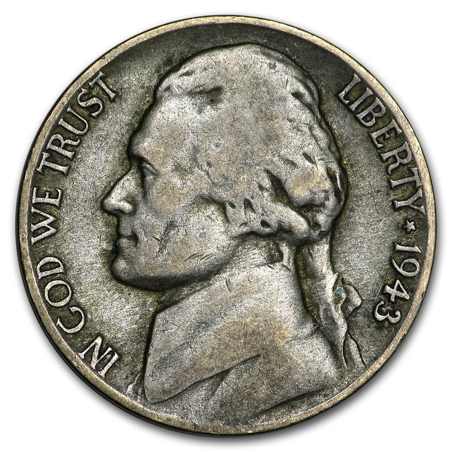 1943-P Silver Wartime Jefferson Nickel Avg Circ