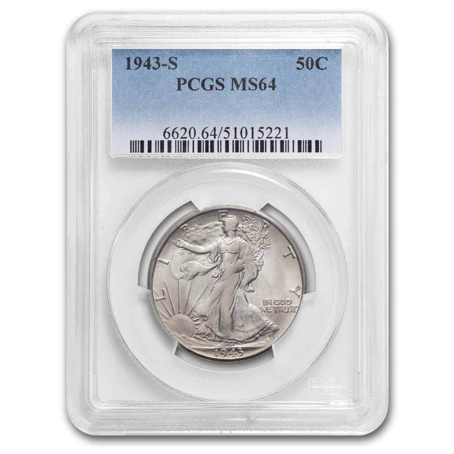 1943-S Walking Liberty Half Dollar MS-64 PCGS