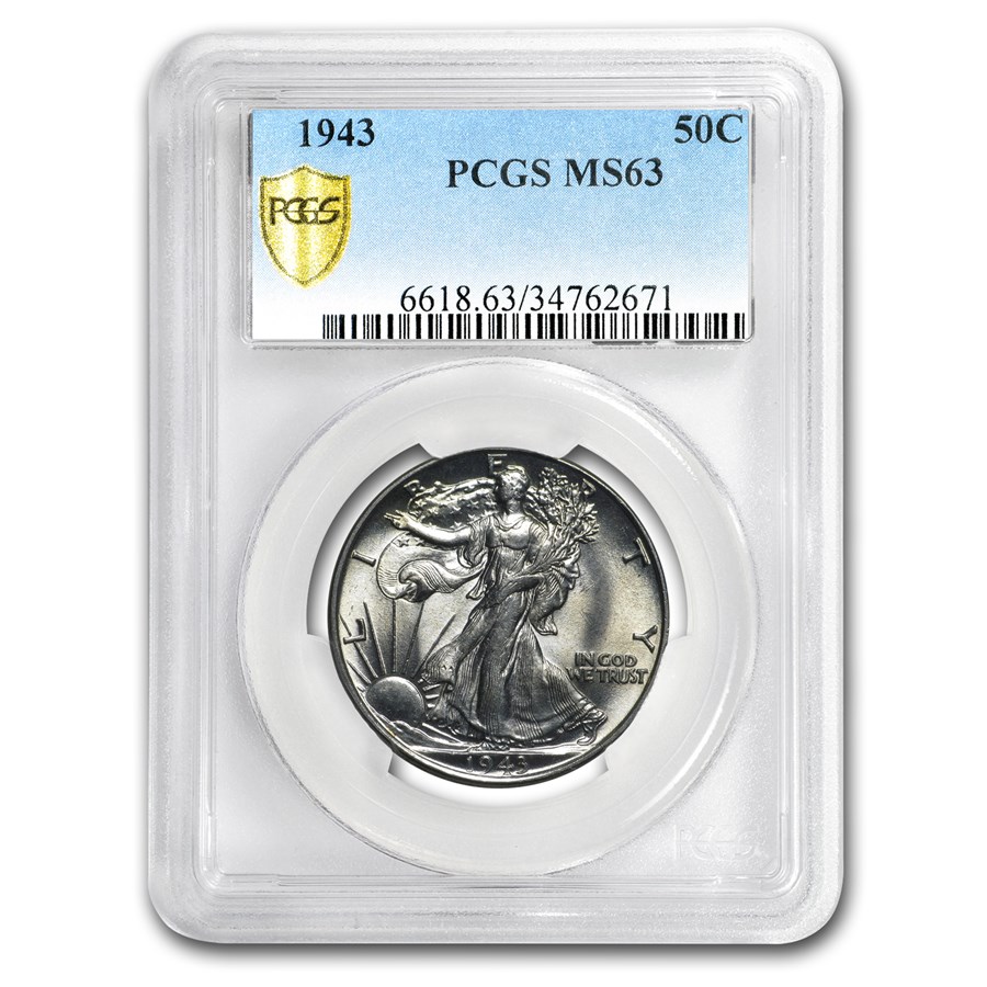 1943 Walking Liberty Half Dollar MS-63 PCGS