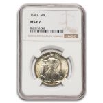 1943 Walking Liberty Half Dollar MS-67 NGC