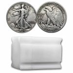 1943 Walking Liberty Halves 20-Coin Roll Avg Circ