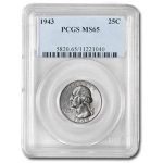 1943 Washington Quarter MS-65 PCGS