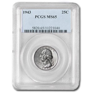1943 Washington Quarter MS-65 PCGS