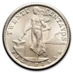 1944-1945-D Philippines 20 Centavos AU/BU (Random Dates)