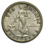 1944-1945 Philippines Silver 10 Centavos AU/BU