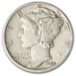 1944-D Mercury Dime AU