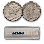 1944 Mercury Dime 50-Coin Roll Avg Circ