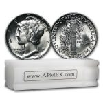 1944 Mercury Dime 50-Coin Roll BU