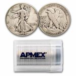 1944 Walking Liberty Halves 20-Coin Roll Avg Circ