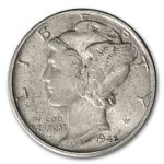1945-D Mercury Dime AU