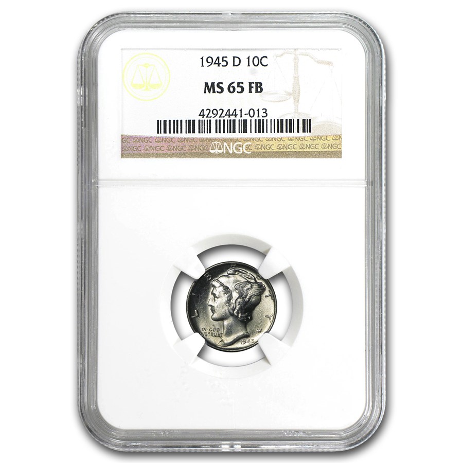 1945-D Mercury Dime MS-65 NGC (FB)