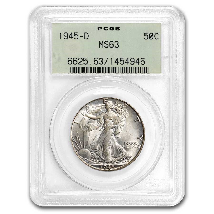 1945-D Walking Liberty Half Dollar MS-63 PCGS