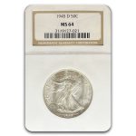 1945-D Walking Liberty Half Dollar MS-64 NGC