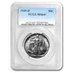 1945-D Walking Liberty Half Dollar MS-64 PCGS