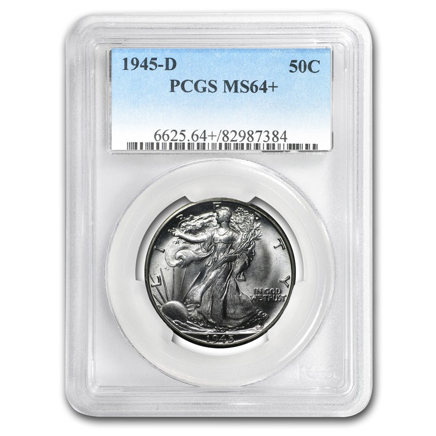 1945-D Walking Liberty Half Dollar MS-64 PCGS