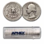 1945-D Washington Quarter 40-Coin Roll Avg Circ