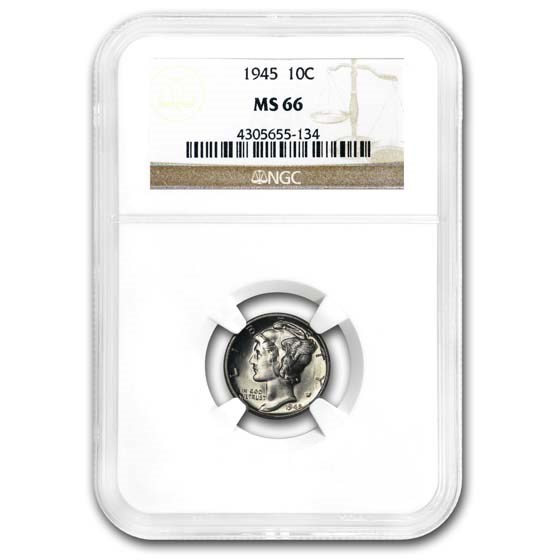 1945 Mercury Dime MS-66 NGC