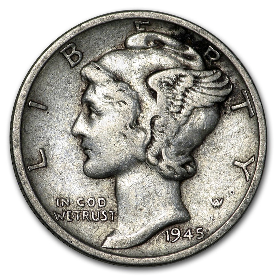 1945-S Mercury Dime Fine/VF (Micro-S)