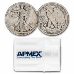 1945-S Walking Liberty Halves 20-Coin Roll Avg Circ
