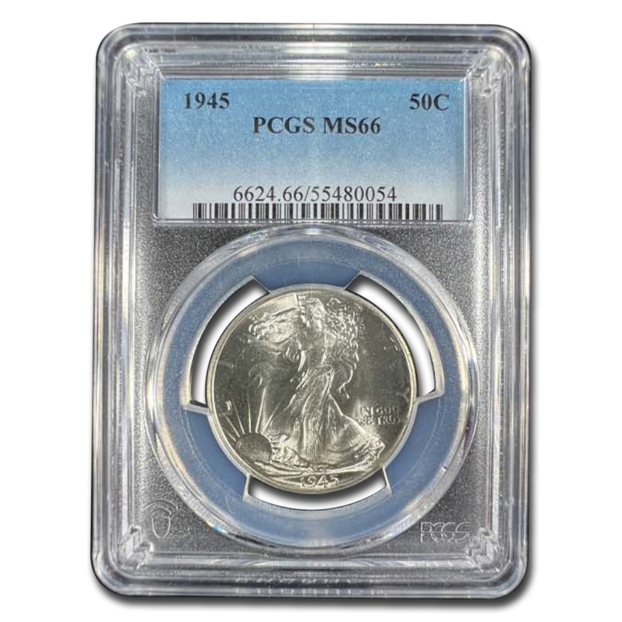 1945 Walking Liberty Half Dollar MS-66 PCGS