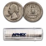 1945 Washington Quarter 40-Coin Roll Avg Circ