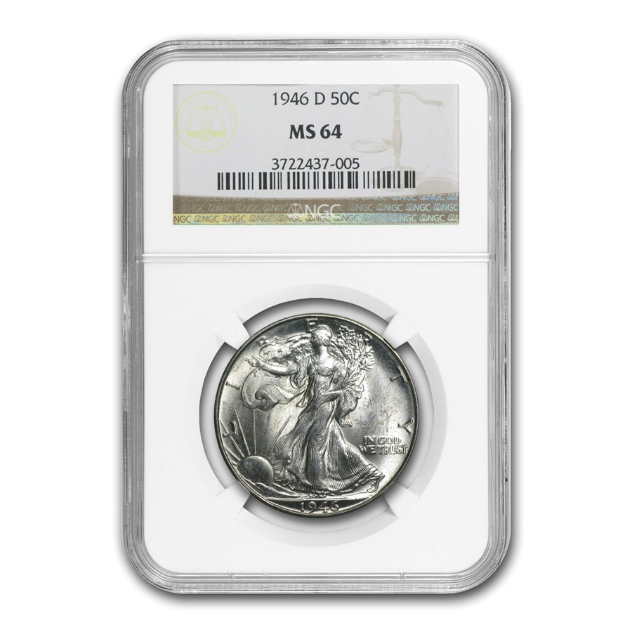 1946-D Walking Liberty Half Dollar MS-64 NGC