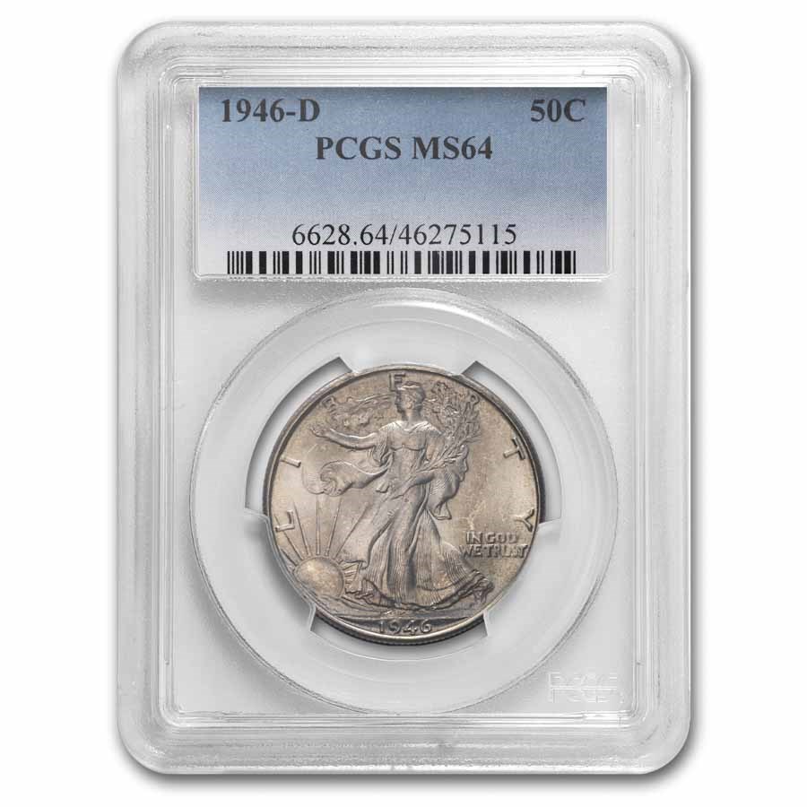 1946-D Walking Liberty Half Dollar MS-64 PCGS