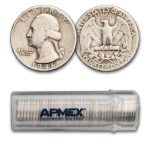 1946-D Washington Quarter 40-Coin Roll Avg Circ