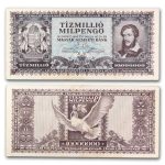 1946 Hungary 10 Million Milpengo Banknote Avg Circ (P-129)