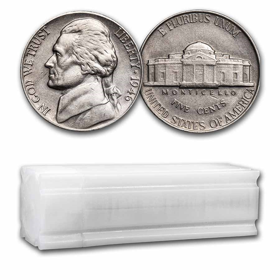 1946 Jefferson Nickel 40-Coin Roll Avg Circ
