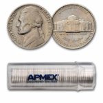 1946-S Jefferson Nickel 40-Coin Roll Avg Circ