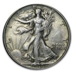 1946 Walking Liberty Half Dollar Double Die Rev XF