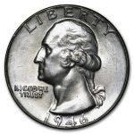 1946 Washington Quarter BU
