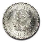 1947-1948 Mexico Silver 5 Pesos Cuauhtemoc BU